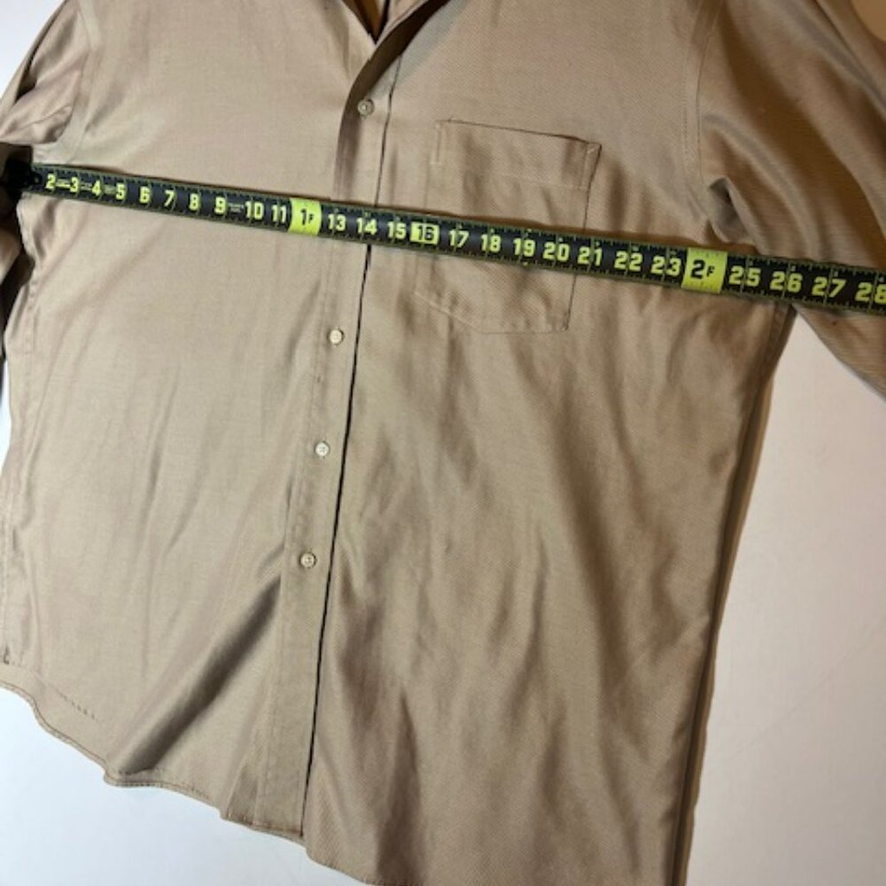 Tommy Hilfiger Lifetime Collar Gold Twill Tailored Dress Shirt Sz 16 1/2" 33" - Picture 4 of 5